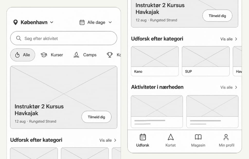 Event-discovery til padlefællesskaber Vigtige valg