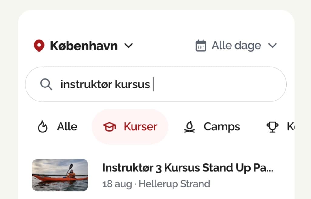 Event-discovery til padlefællesskaber Resultatet